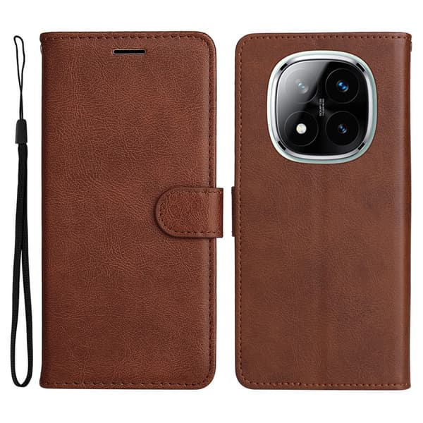 Xiaomi Redmi Note 14 Pro/Pro Plus 5G Fodral Solid Läder Brun
