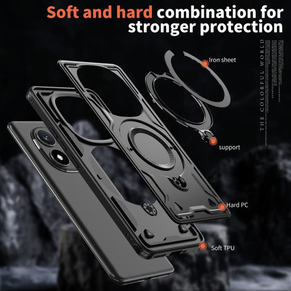 Xiaomi Redmi Note 14 Pro 5G Skal MagSafe Kickstand Hybrid Svart