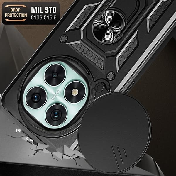 Xiaomi Redmi Note 14 Pro 5G Skal CamShield Hybrid Ring Röd