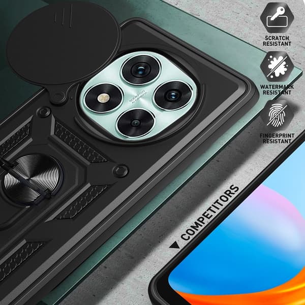Xiaomi Redmi Note 14 Pro 5G Skal CamShield Hybrid Ring Röd
