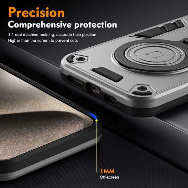 Xiaomi Redmi Note 14 Pro 5G Skal Kickstand Hybrid Grå
