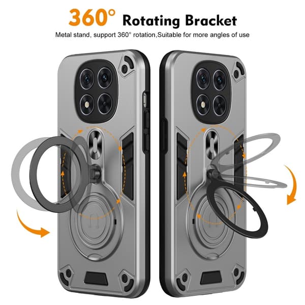 Xiaomi Redmi Note 14 Pro 5G Skal Kickstand Hybrid Grå