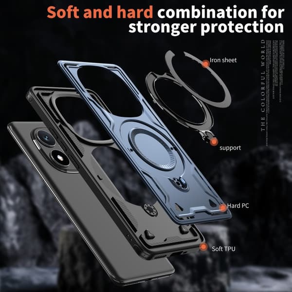 Xiaomi Redmi Note 14 Pro 5G Skal MagSafe Kickstand Hybrid Blå
