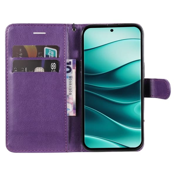 Xiaomi Redmi Note 14 Pro/Pro Plus 5G Fodral Solid Läder Lila