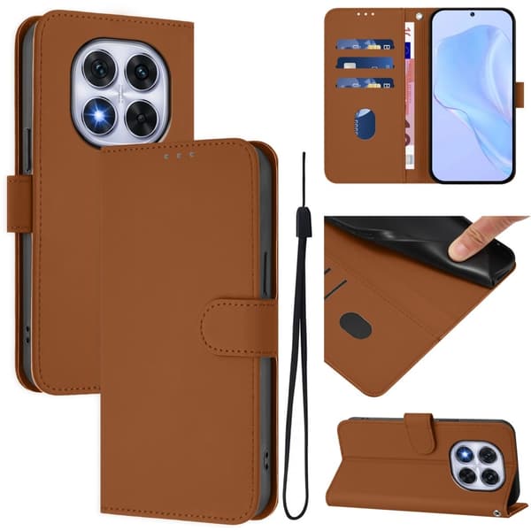 Xiaomi Redmi Note 14 Pro/Pro Plus 5G Fodral Läder Brun