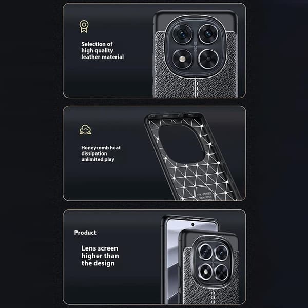 Xiaomi Redmi Note 14 Pro/Pro Plus 5G Skal Litchi Textur Svart