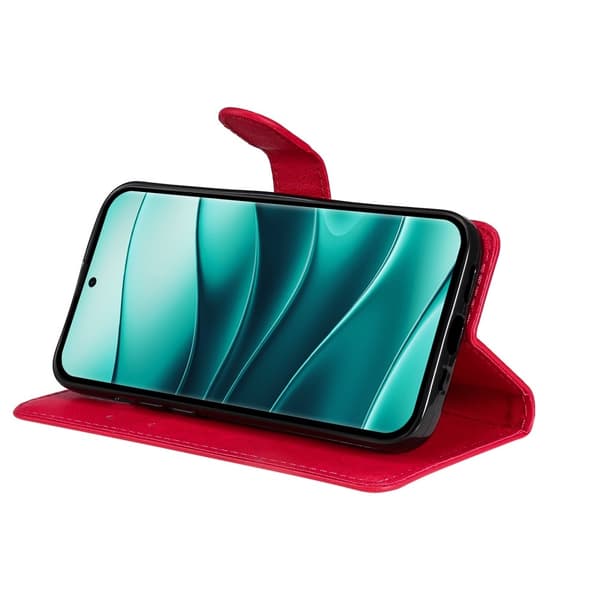 Xiaomi Redmi Note 14 Pro/Pro Plus 5G Fodral Solid Läder Röd