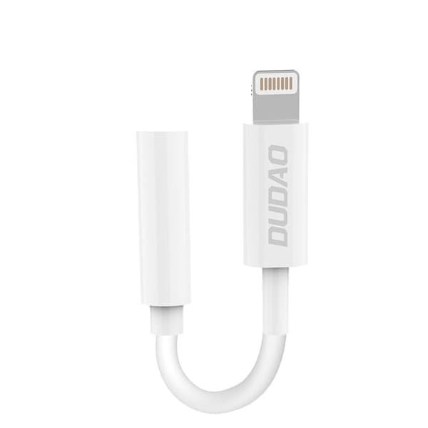 Dudao AUX 3.5 mm - Lightning Ljudadapter Vit