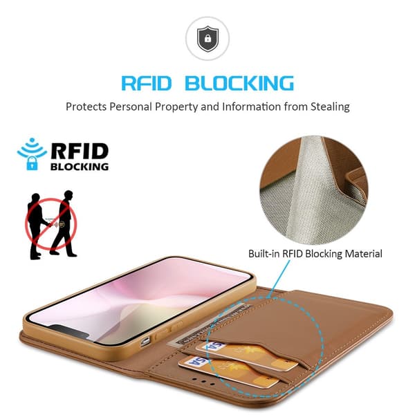 DUX DUCIS iPhone 16e Fodral HIVO Äkta Läder Brun