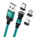 Miniatyrbild 1 av 6: ENKAY 1 m 3in1 USB-C / Lightning / MicroUSB 360° Magnetkabel
