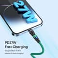 Miniatyrbild 5 av 5: ENKAY 1 m 2in1 PD 60W USB-C - Lightning/USB-C 360° Magnetkabel