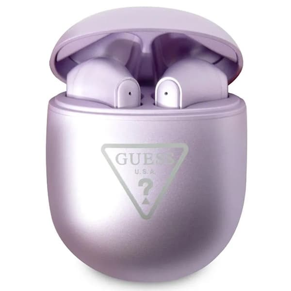 Guess True Wireless Hörlurar Triangle Logo Metallic Lila
