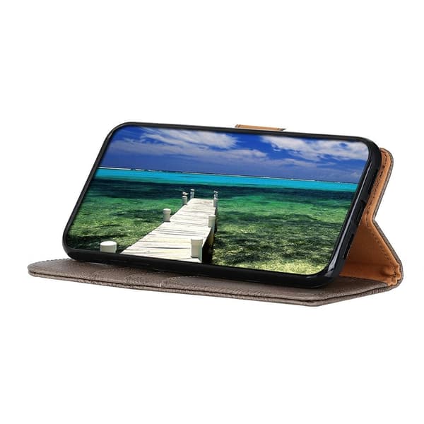 KHAZNEH Google Pixel 9a Fodral Läder Grå