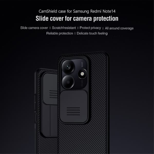 NILLKIN Xiaomi Redmi Note 14 5G/4G Skal CamShield Svart