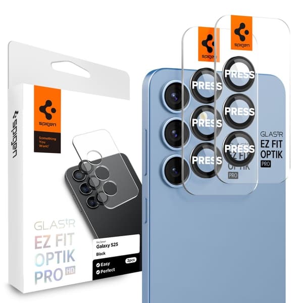 Spigen Galaxy S25 2-PACK Linsskydd Optik GLAS.tR "Ez Fit"