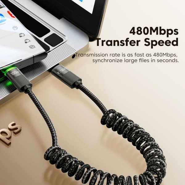 Tech-Protect 1.8m 100W/5A PD USB-C-USB-C Kabel UltraBoost
