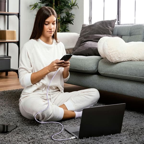 Tech-Protect 2m 60W/3A PD USB-C - USB-C Kabel UltraBoost Mauve