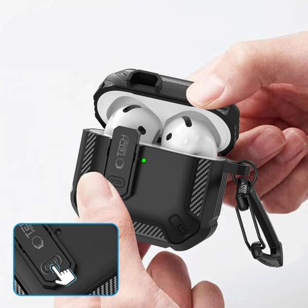 Tech-Protect AirPods 4 Skal Carbonox Svart