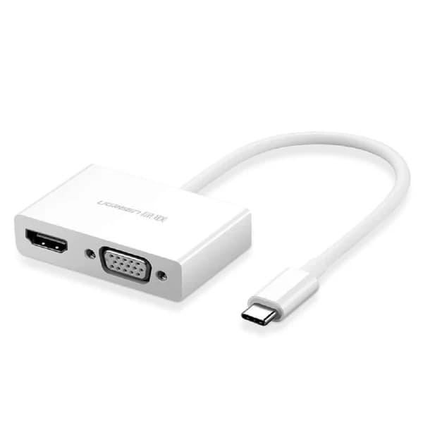 Ugreen USB-C - HDMI/VGA Adapter Video Omvandlare Vit