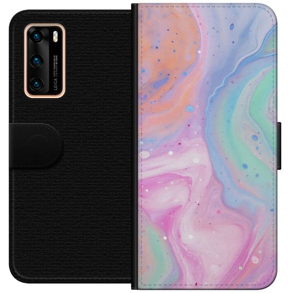 Huawei P40 Lompakkokotelo Pastellimarmori