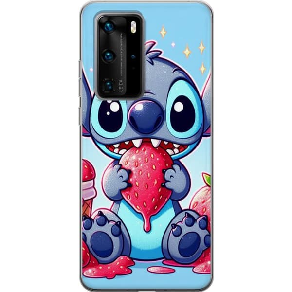 Huawei P40 Pro Gennemsigtig cover Strawberry Stitch