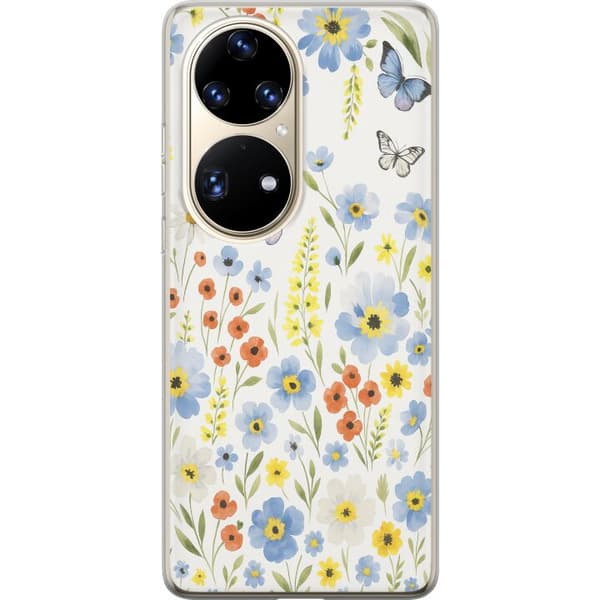 Huawei P50 Pro Läpinäkyvä kuori Kesäkukat
