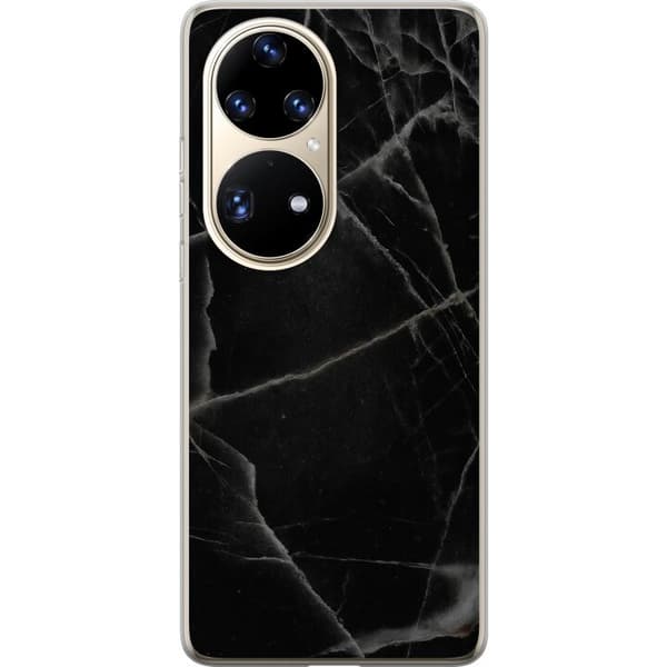 Huawei P50 Pro Läpinäkyvä kuori Musta marmori
