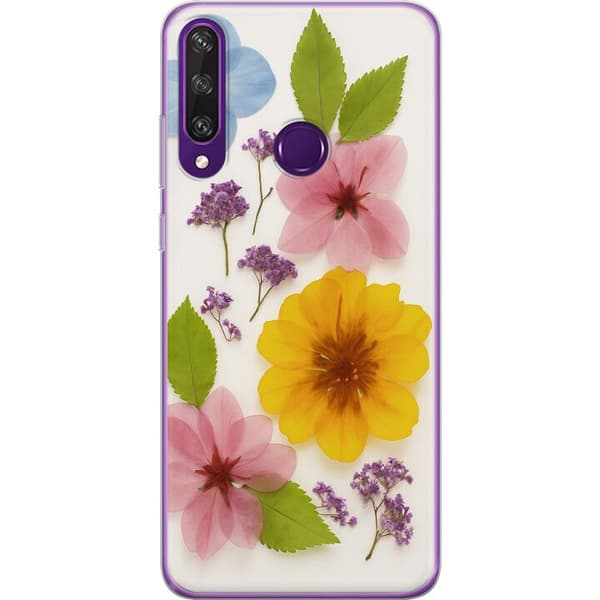 Huawei Y6p Läpinäkyvä kuori Painetut kukat