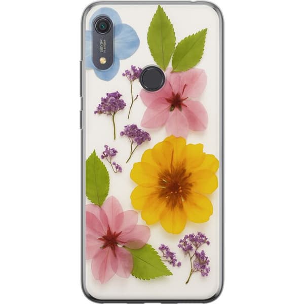 Huawei Y6s (2019) Gennemsigtig cover Pressede blomster