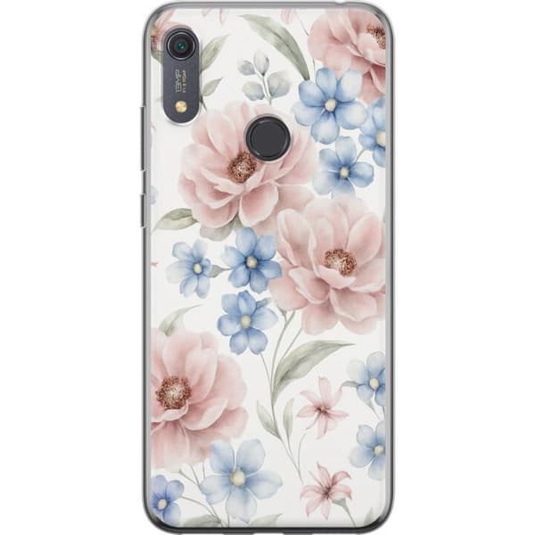 Huawei Y6s (2019) Gennemsigtig cover Romantiske blomster