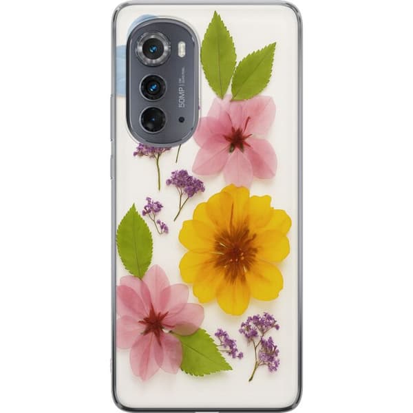 Motorola Edge (2022) Genomskinligt Skal Pressade blommor