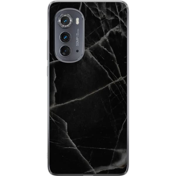Motorola Edge (2022) Gjennomsiktig deksel Svart marmor