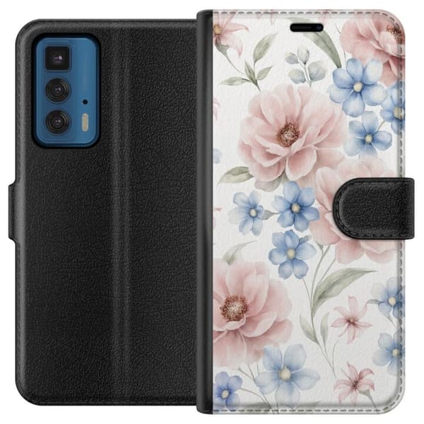 Motorola Edge 20 Pro Lommeboketui Romantiske blomster