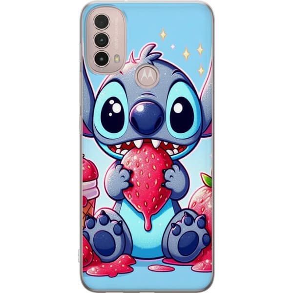 Motorola Moto E40 Gennemsigtig cover Strawberry Stitch