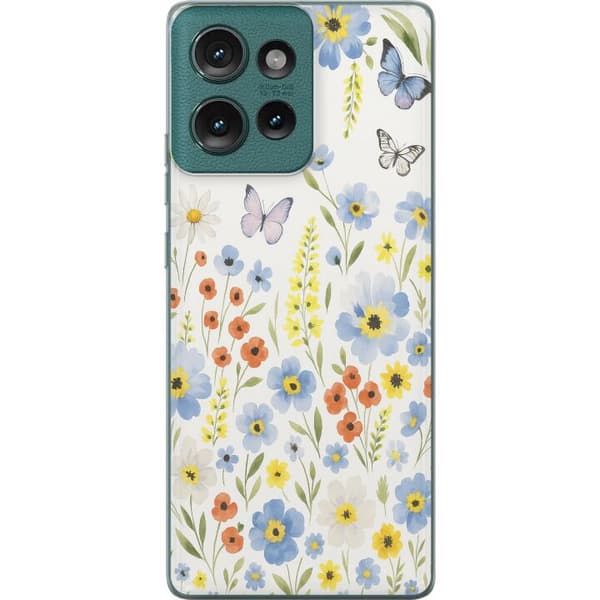 Motorola Edge 50 Genomskinligt Skal Sommarblommor