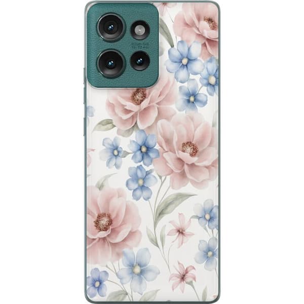 Motorola Edge 50 Läpinäkyvä kuori Romanttiset kukat