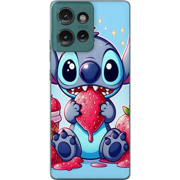 Motorola Edge 50 Läpinäkyvä kuori Strawberry Stitch