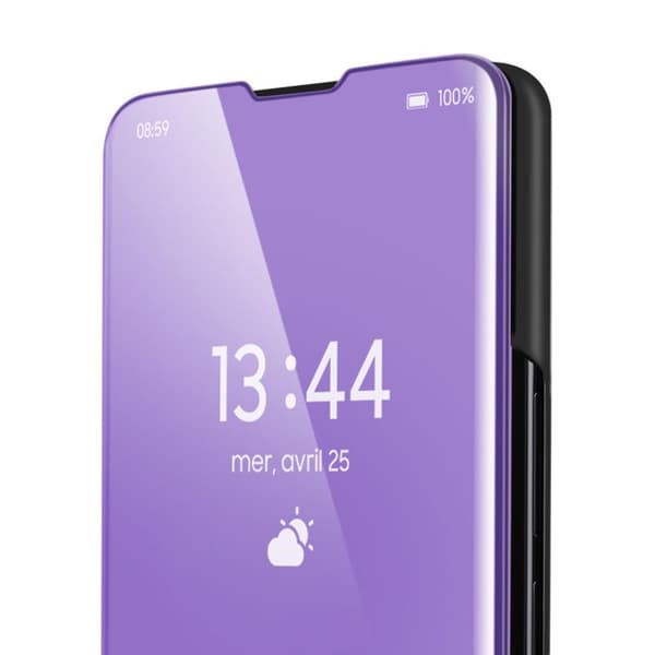 Étui för Honor Magic 7 Lite Med Spegel Flip Stöd Lila