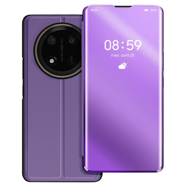 Étui för Honor Magic 7 Lite Med Spegel Flip Stöd Lila