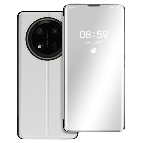 Fodral för Honor Magic 7 Lite Med Spegelklaff Stöd Silver
