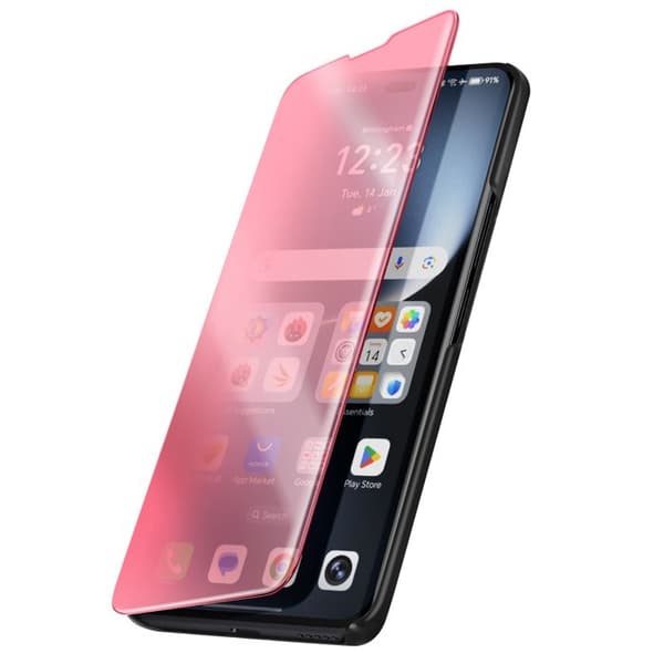 Fodral för Honor Magic 7 Lite Flip Spegel Stöd Roséguld