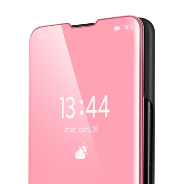 Fodral för Honor Magic 7 Lite Flip Spegel Stöd Roséguld