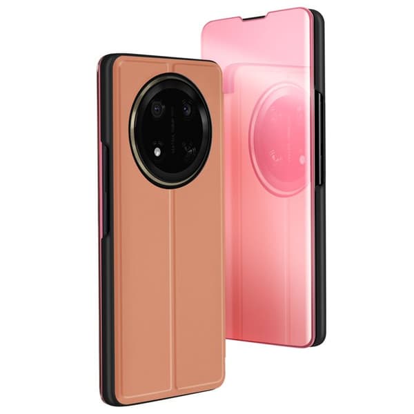 Fodral för Honor Magic 7 Lite Flip Spegel Stöd Roséguld