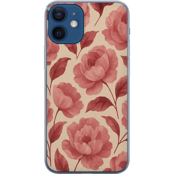 Apple iPhone 12 Gennemsigtig cover Roseblomst