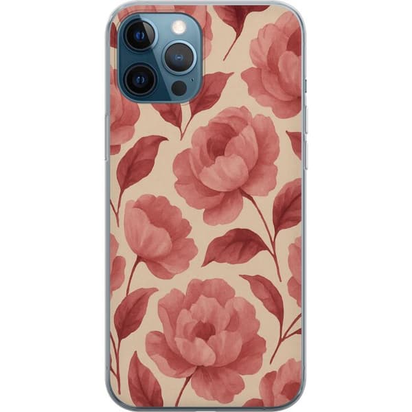 Apple iPhone 12 Pro Genomskinligt Skal Rose Bloom