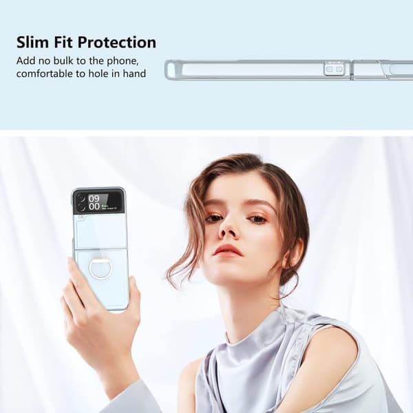 Samsung Galaxy Z Flip3 5G Luxury Iskunkestävälle läpinäkyvälle kotelolle
