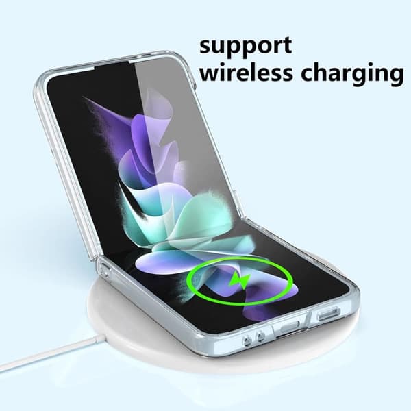Samsung Galaxy Z Flip3 5G Luxury Iskunkestävälle läpinäkyvälle kotelolle