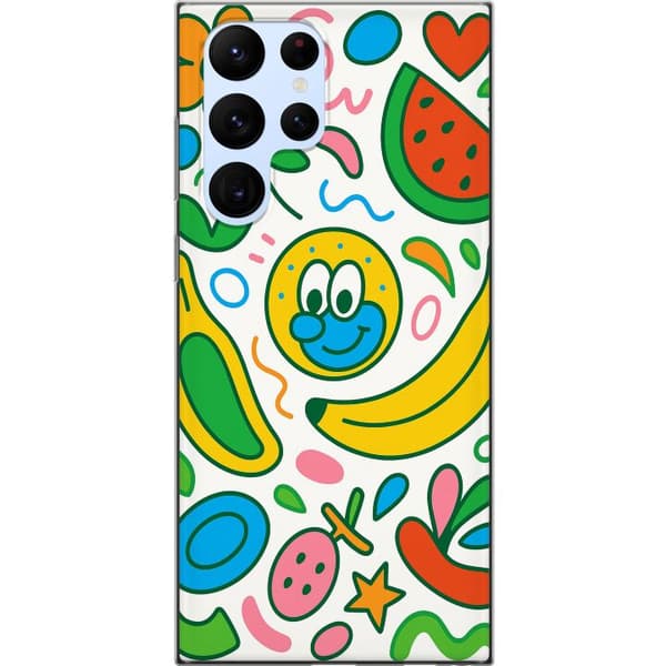 Samsung Galaxy S22 Ultra 5G Gennemsigtig cover Sommerfugle Slør