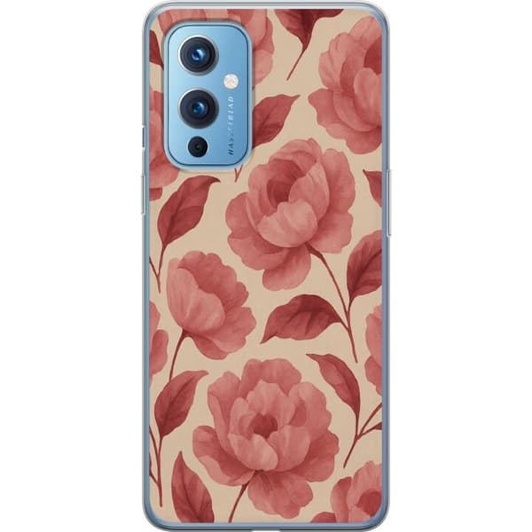 OnePlus 9 Gjennomsiktig deksel Rose Blomst