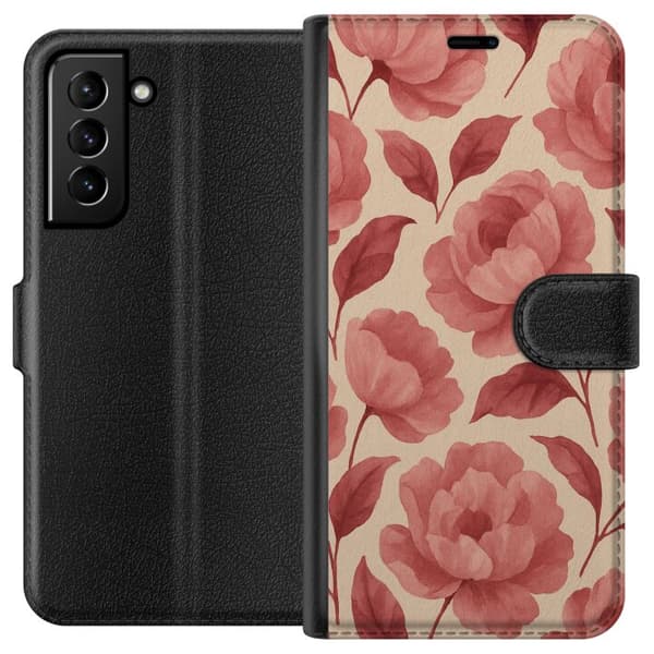 Samsung Galaxy S21+ 5G Lommeboketui Rose Blomst